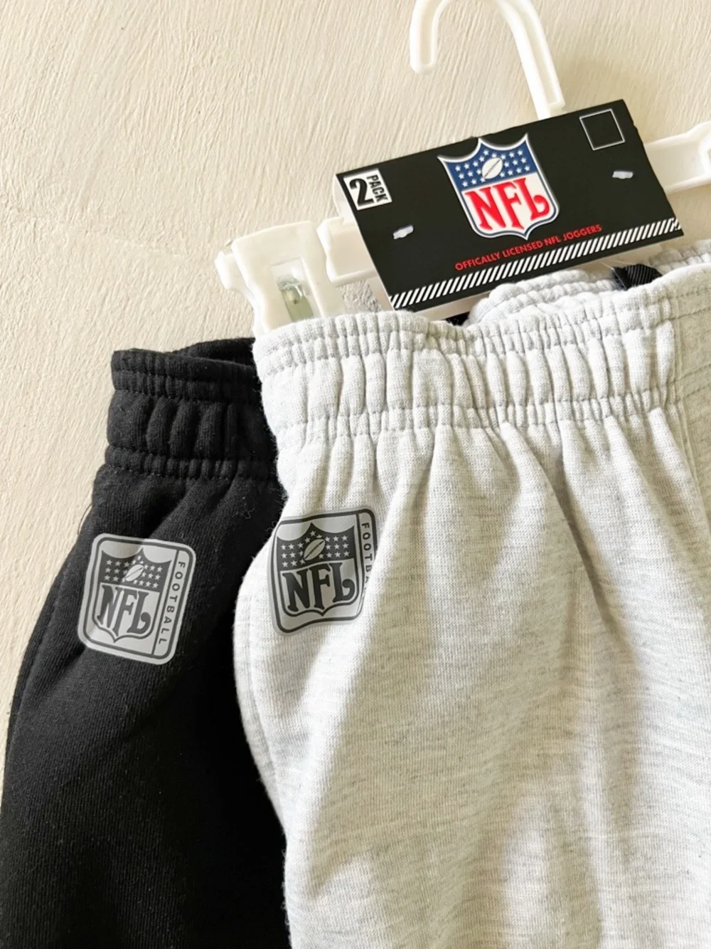 NWT NFL Boys Jogger Sweatpants 2 Pack Size 14/16 Black Gray